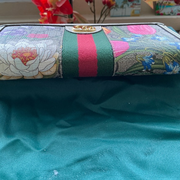 Gucci Supreme GG Floral Ophidia Zip Around Wallet Cream - Picture 5 of 12